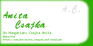 anita csajka business card
